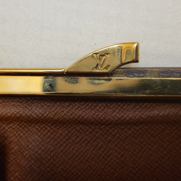 Louis Vuitton Authentic VTG Brown Monogram French Kisslock Wallet - Picture 7 of 13